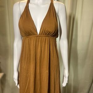 Brown Halter Neck Dress